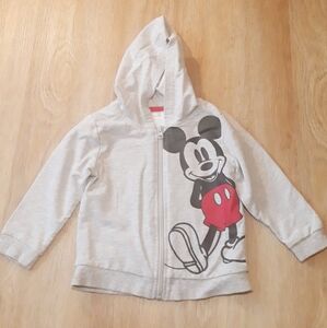 Mickey Mouse Toddler Boy Gray Zip-Up Hoodie - Size 2T Sweatshirt